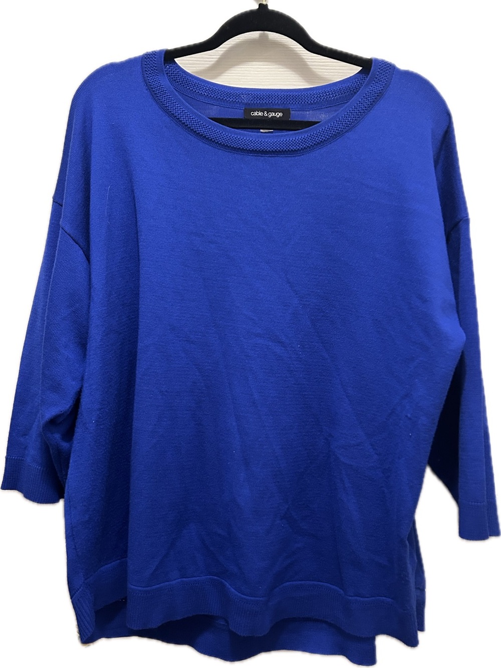 Cable & Gauge 1X Women's Royal Blue Lightweight Sweater